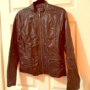 Maroon/burgundy Faux leather jacket